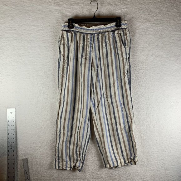 Land 'n Sea‎ Pants Women's Large Multicolor Striped Elastic Waist Beach 7912 - Picture 1 of 9